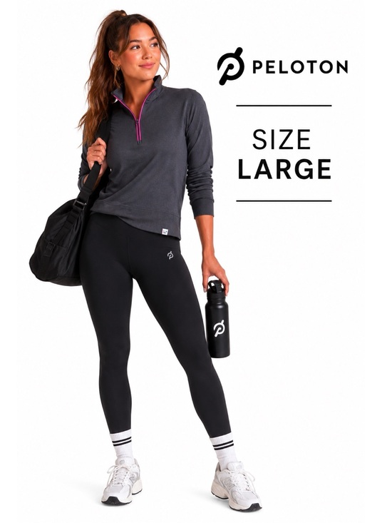 Peloton Tops - PELOTON Grey Quarter Zip Athletic Sweatshirt Size Large